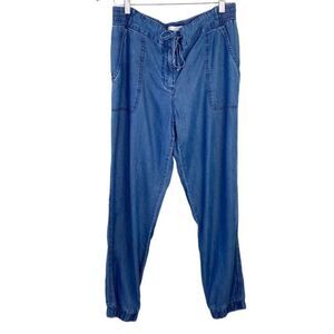 Dept 222 chambray drawstring pull into jogger L